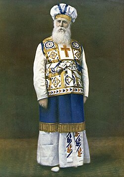 Dr. John Alexander Dowie in his robes as Elijah the Restorer